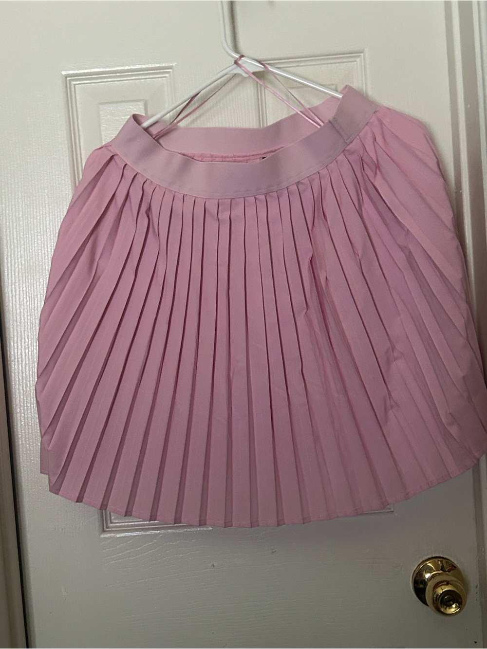 High-Waist Pleated Skater Skirt in Dusty Pink